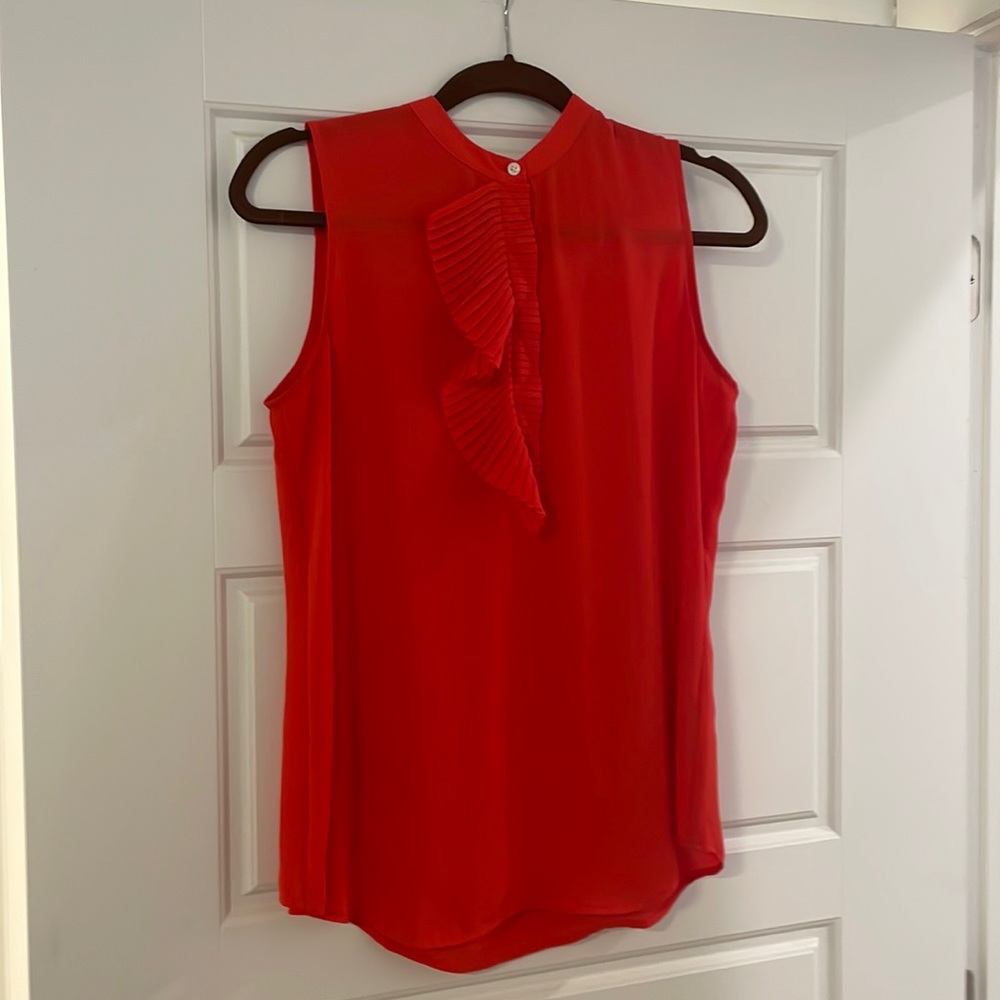 Banana Republic sleeveless blouse in coral/orange